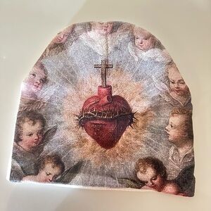 Angel sacred heart skully beanie/ skull cap